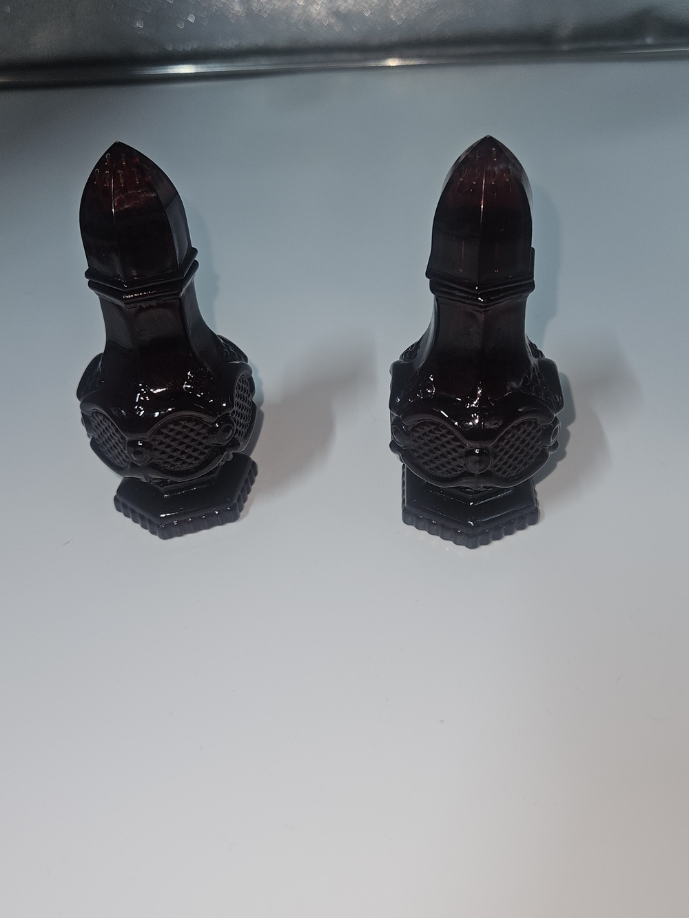 Vintage Avon Ruby Red Glass Salt & Pepper Shakers Set